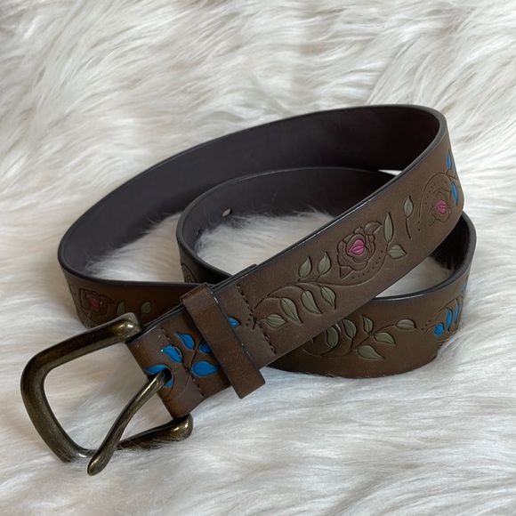 Accessories - Blue and Pink Floral Imprinted Belt